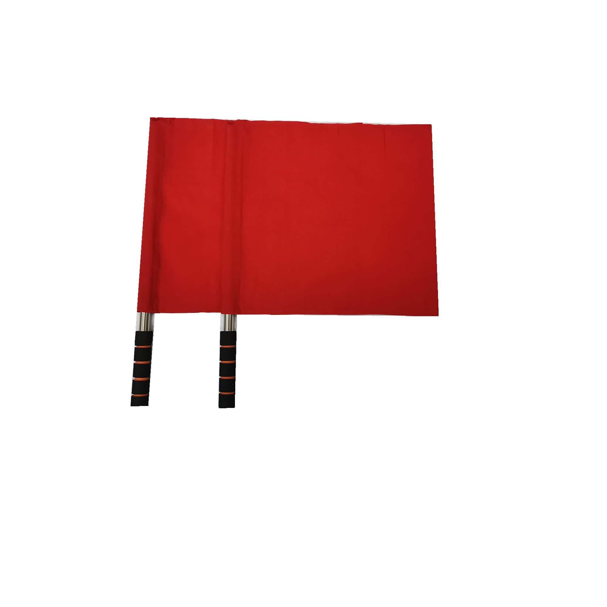 Stormflag 2 Sports Referee Flags with Pole Foam Handle for Football, Rugby, Small Signal Flag, Stainless Steel