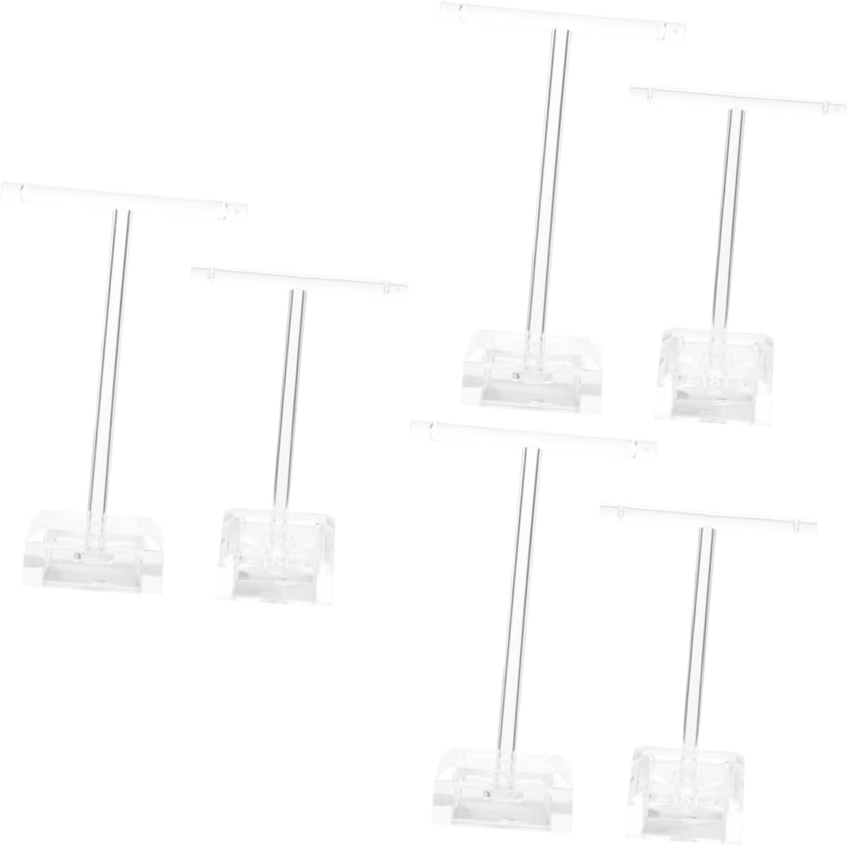 PRETYZOOM 6pcs Acrylic T-shaped Earring Display Stand Jewelry Organizer for Retail and Home Use for Storing Earrings Hair Accessories and Jewelry Items