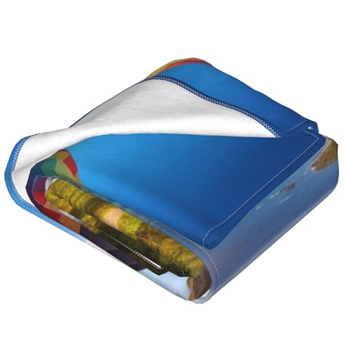 Couverture flanelle douce imprimé montgolfières literie de qualité - 5