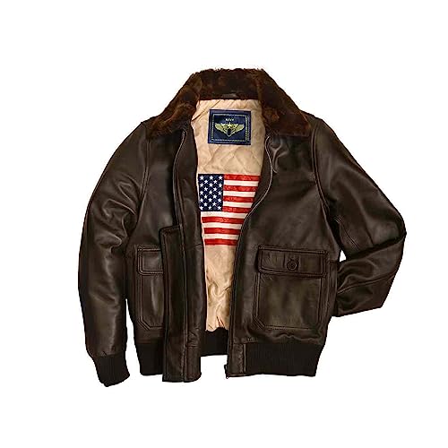 Image of Men Air Force WWII Leather Bomber Jacket - Brown Navy Real Sheepskin Leather Aviator Jacket - Pilot Jackets For Men (as1, alpha, x l, regular, regular, Brown)
