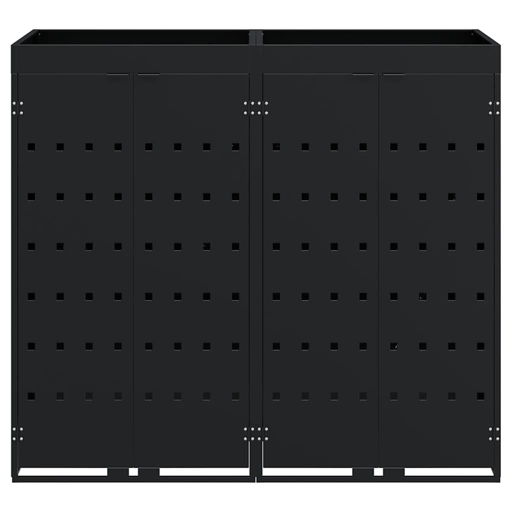 Genérico Almacenamiento de Cubos Wheelie para 2 Cubos Negro,Casa y jardín,Productos del hogar,Accesorios para contenedores de residuos,Soportes para contenedores de residuos-3394738