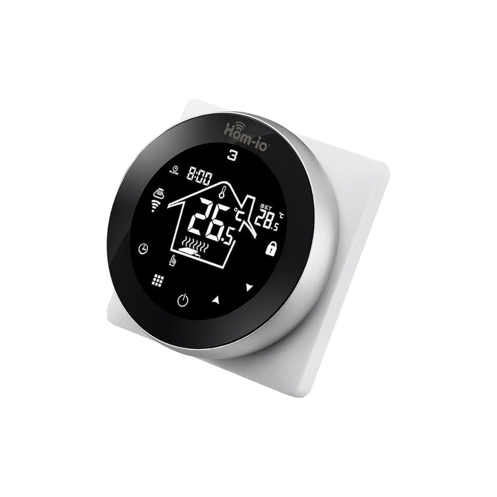 Hom-​Io | Cronotermostato Smart Wi-​Fi PLUS per Caldaia e Boiler a Gas, Termostato Digitale, Imposta e Gestisci La Temperatura, Programmazione Settimanale, Display LCD Touch