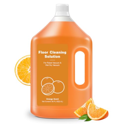 Image of 82 FL OZ /2.4 L Orange Floor Cleaning Solution Compatible with Dreame Cleaning Solution - Low Foam, Subtly Fragrant Floor Cleaner for All Wet /Dry Vacuum Mop Cleaner & Robot Vacuums with Mopping