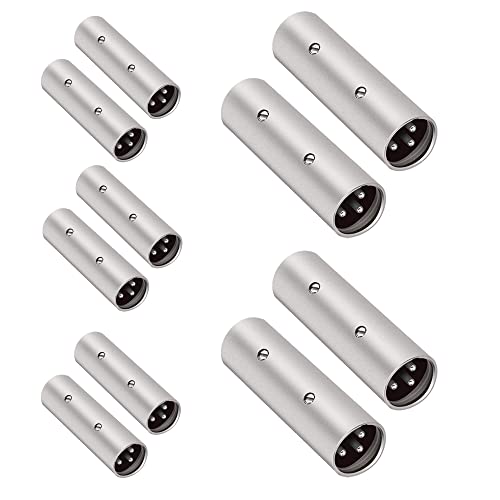 Image of MX 3 Pin XLR Microphone pin Pure Copper Nickel Plated for High Conductivity microphone (3 pin XLR male connector, Pack of 10, Male Connector)