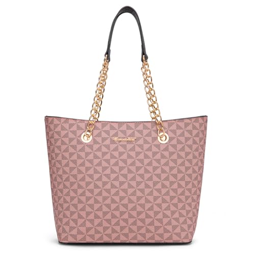 Montana West Tote Bag for Women Chain Top-handle Satchel Handbags Ladies Purses Shoulder Bags MWC-0391HPK