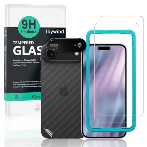 Image of Ibywind for iPhone Air 5G Screen Protector,2 Pack,9H Hardness Tempered Glass and Camera Lens Protector,with Alignment Frame,Full Coverage,Bubble Free,Fingerprint Unlock,Scratch Resistant