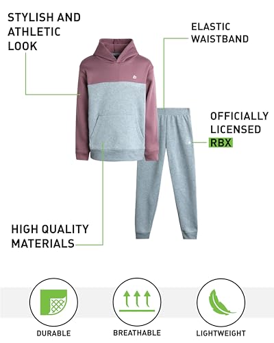 RBX Boys Sweatsuit - 2 Piece Performance Pullover Fleece Hoodie Sweatshirt and Boys Jogger Pants Set (Sizes 4-12)2
