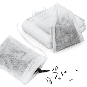 MBAIYO Gewürzsäckchen, 30 Stück Gewürzbeutel zum Mitkochen 8x10cm Baumwollbeutel mit Kordelzug Wiederverwendbar Umweltfreundlich Teebeutel Musselinbeutel für Kaffee Tee Gewürze Filter