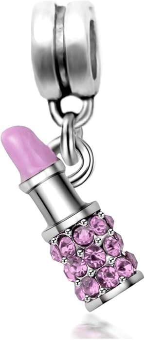 Abalorio colgante de lápiz labial azul para lucir en eventos de moda y salidas urbanas