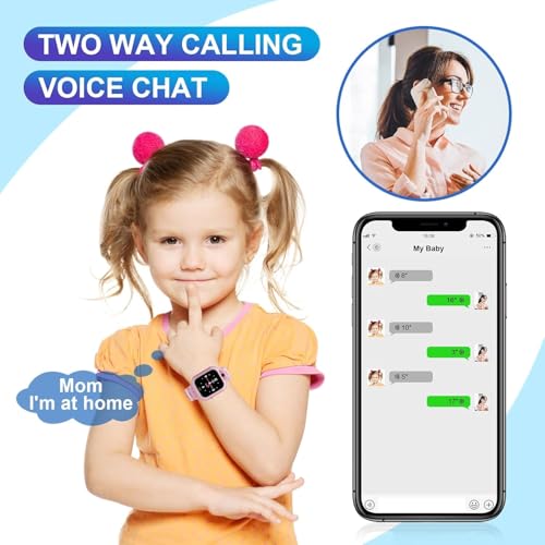 Image of BIGASUO 4G Kids Smart Watch GPS Tracker - Smartwatch with Two Way Call Video Calling Voice Chat SOS Class Mode Stopwatch Pedometer Games Wi-Fi Touch Screen Alarm Clock Smartwatches (BG72)