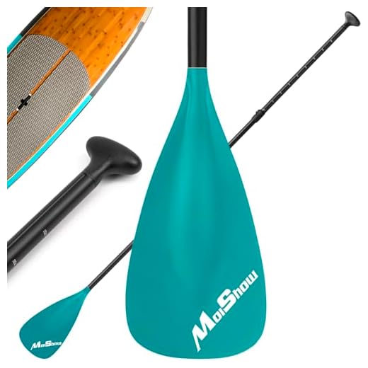 MoiShow SUP Paddle - Adjustable 3 Pieces Stand Up Paddle Board Paddle with Unique Lock Design Floating Alloy Shaft Paddleboard Paddle