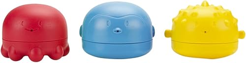Ubbi Juguetes de baño de silicona para apretar y cambiar para niños pequeños y bebés, colorido mezcla y combina accesorios de baño para bebés,