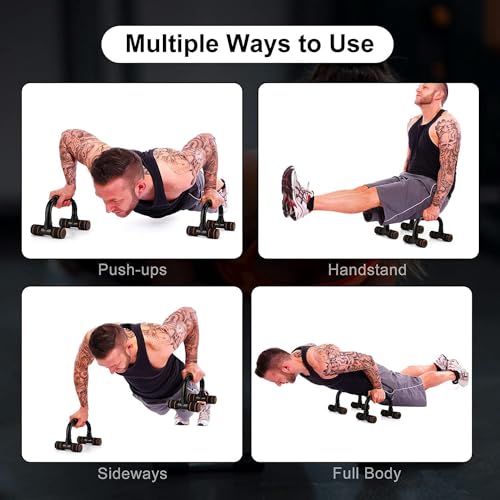 VENOM Polypropylene Material - D Shape Push up bar -Dips Chest Press Training Push up Stand, Dip Stand, Bars for Workout (Color : Multicolor)