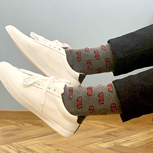 Image of Mint & Oak Printed Crew Socks For Men, Soft Cotton Calf Length Socks, Colorful Sock Gift For Men, Anti-Microbial & Odour Free, Funky Socks - Gift Box of 3