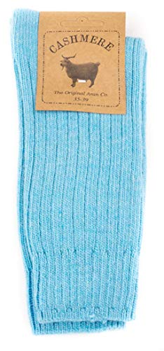 WEST COAST KNITWEAR Womens Fine Cashmere and Merino Wool Super Soft Socks (Blue)