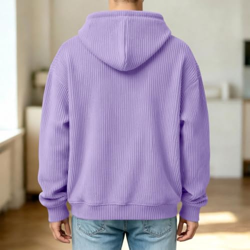 lozssnigzi Sweat a Capuche Femme Homme en Velours Côtelé avec Grande Poche Kangourou pour Transporter Un Petit Animal, Doux et Confortable Oversize Hoodie pour Les Amoureux des Animaux – vue 9