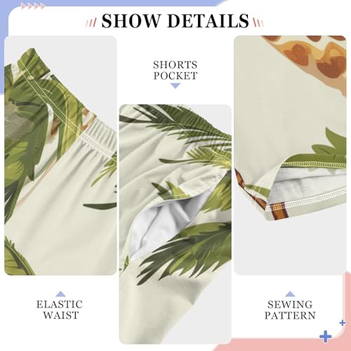 ZZXXB Giraffe and Trees Boys Long Pants Soft Trousers Elastic Waist Kids Lounge Bottoms with Pockets S-XL4