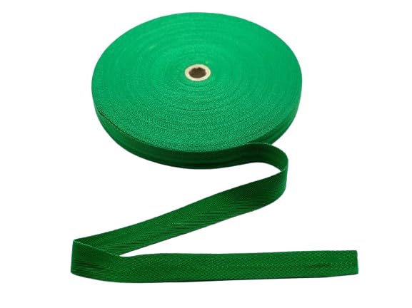 Cotton Blend Binding Apron Herringbone Twill Webbing Tape Sew Strap All Widths (Emerald Green, 20 meter) โ image 1