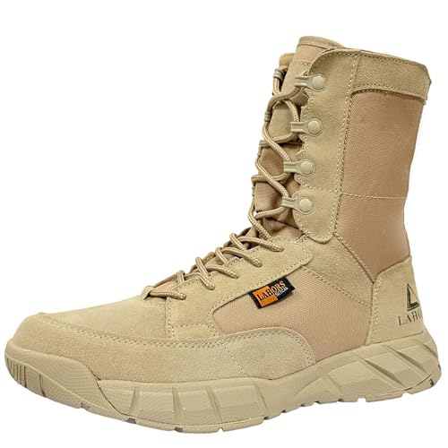 Image of Lightweight Mens Tactical Shoes Combat Boots Coyote Brown Boots Military Training Lace Up Outdoor Hiking Breathable Army Shoe Side Zipper