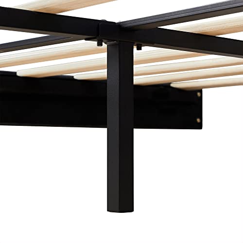 Lonkwa Full Bed Frame Linen Upholstered Platform Bed With Modern Adjustable Headboard, Mattress Foundation, Wood Slat Support, No Box Spring Needed, Dark Grey #TOP5