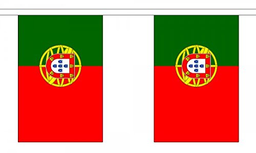 Flagtex Portugal Fabric Bunting – 9m with 30 Flags – Indoor & Outdoor Decoration – String Flags Banners Portuguese Southern Europe Iberian Peninsula