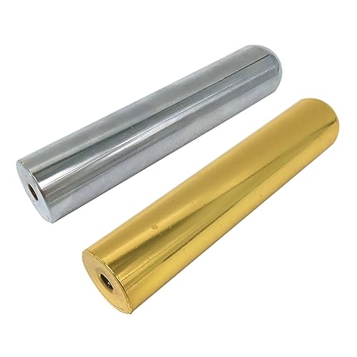VANZACK 2 Pcs Durable Metal Guitar Slides Rust-Resistant Tone Bars for Slide Guitar Silver and Gold Finger Slider Accessories