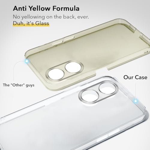 Image of Jkobi Lifetime Anti-Yellow Clear Back Cover Case for Oppo F23 5G (Sleek Hard Crystal | Shockproof and Camera Protection)