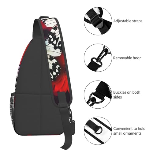 Bolso Sling para Hombre y Mujer con Estampado de Mariposas miniatura 4