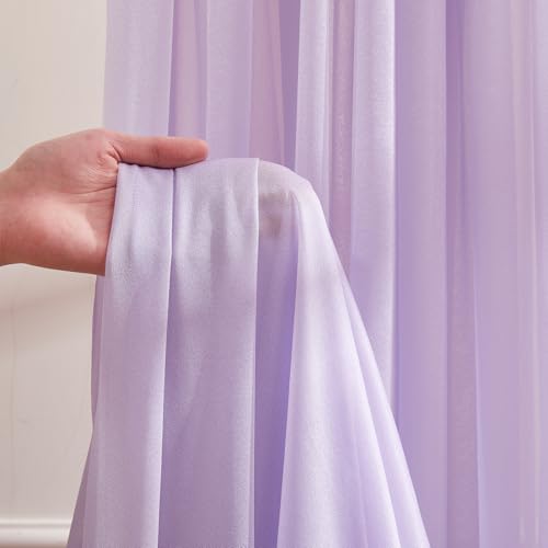 Image of Wedding Arch Draping Fabric, 1 Panel 30 inch x 20Ft Lavender Sheer Curtain Drapes Extra Wide & Long Backdrop Curtains for Bridal Shower Backdrop Outdoor Party Arches Church Ceremony Decoration