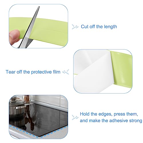 Image of uxcell Waterproof Seal Caulk Strip Tape Self Adhesive, 1pcs 10.5 Ft L x 1.5 inch W PVC Sealing Tape Caulking Tape for Kitchen Countertop, Bathroom, Toilet, Bathtub Floor Wall Corner, Green