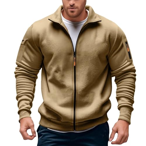 Sweat à capuche en polaire pour homme veste zippée à col montant