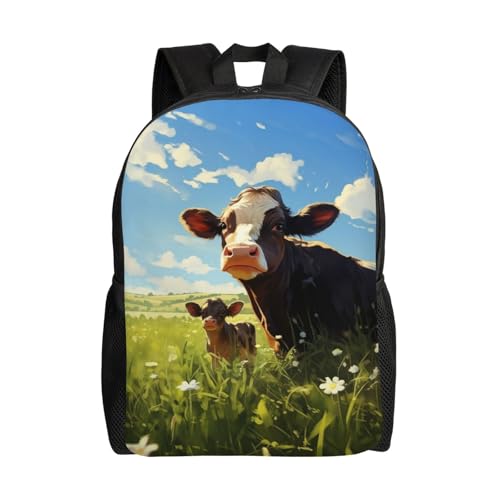 Comfort Fit Unisex Cow Calf Meadow Skies Backpack Durable for Daily Commute & Travel Adventures 16 Inch - Main Image
