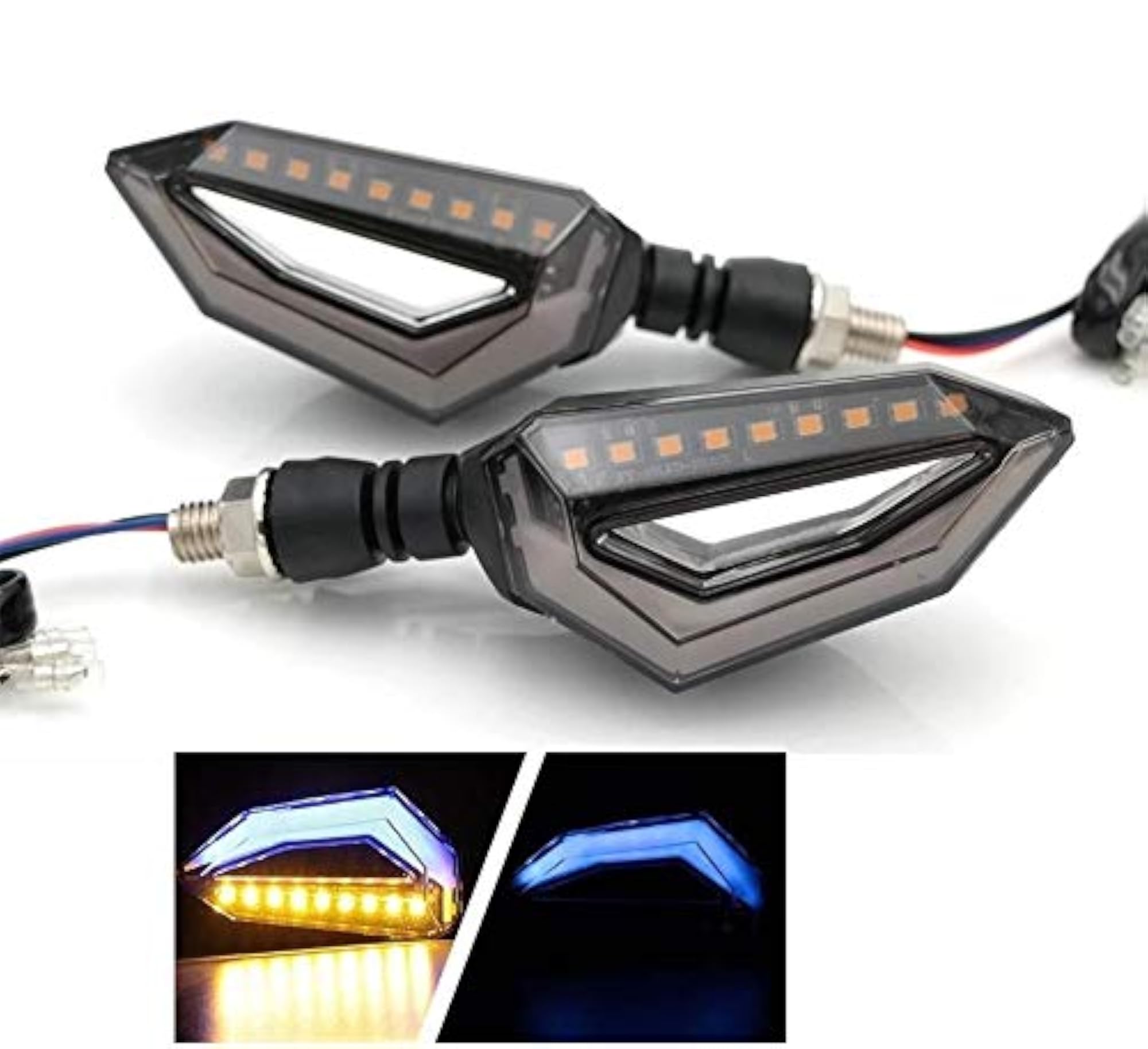 D Shaped Bike 9 LED Turn Signal Lights for Hero Ignitor