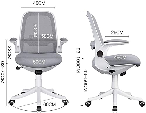 Chaise de bureau ergonomique blanche et fauteuil d'ordinateur réglable