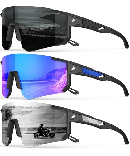 Image of Polarized Sports Sunglasses for Men Women, UV400 Protection Mens Sunglasses Wrap Around Sun Glasses for Cycling Running