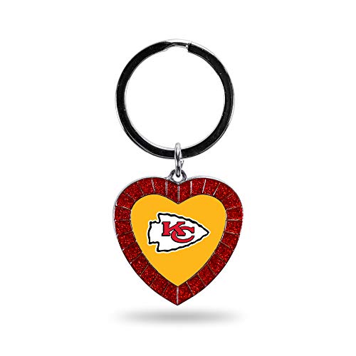 Image of Rico Industries NFL Football Rhinestone Heart Keychain - Great Accessory