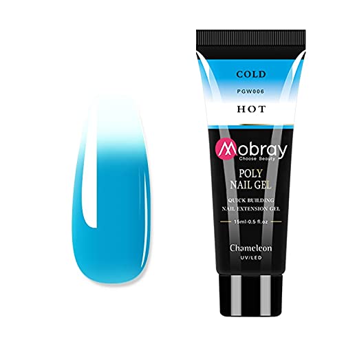 MOBRAY Thermal Nail Extension Poly Nail Gel from BELLE GAGA ™ Color change as per the Temperature Extend Builder Gel Finger Nail Extension UV LED Acrylic Builder Gel (PGW006)