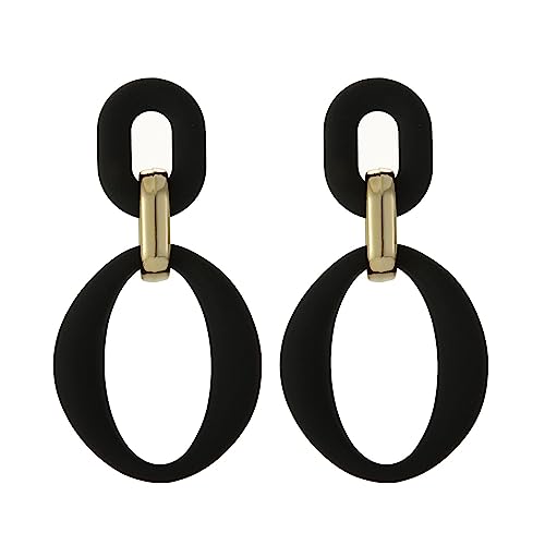 SIXDUTON Hoop Earrings for Women, Oval Acrylic Neon Statement Earrings for Women, Large Hypoallergenic Colourful Fashion Jewellery, Gift for Costume Accessories, Carnival Theme Party, one size