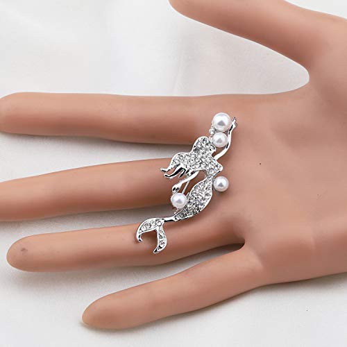 Bobauna Mermaid Pearl Rhinestone Brooch Pins Natural Wedding Party Jewelry Clothes Accessorie For Women Girls (Mermaid Pearl Brooch S) #TOP5