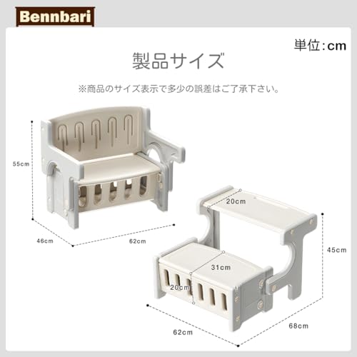 キッズデスク＆チェア 子供用テーブル 一体型 多機能 幼児机 転するだけ子供用ソファに変身 角度調整 収納付き 学習机 キッズチェア 一体式デスク&チェア 保育園 入園祝い 1~6才 家庭用 室内遊具 プレゼント (グレー) [2]
