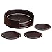 YAPISHI Coaster for Drinks with Holder, Set of 6 PU Leather Drink Coasters Coffee Tea Cup Pads Round Brown Table Mat for Home/Office/Kitchen/Bar, Protect Your Furniture from Scratch/Stains