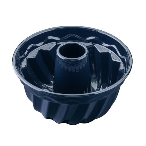 Dr. Oetker Gugelhupf Backform Ø 18 cm Back-Liebe Emaille – Schnitt- & kratzfeste Gugelhupf Form mit Emaille – 18er Gugelhupfform in Dunkelblau