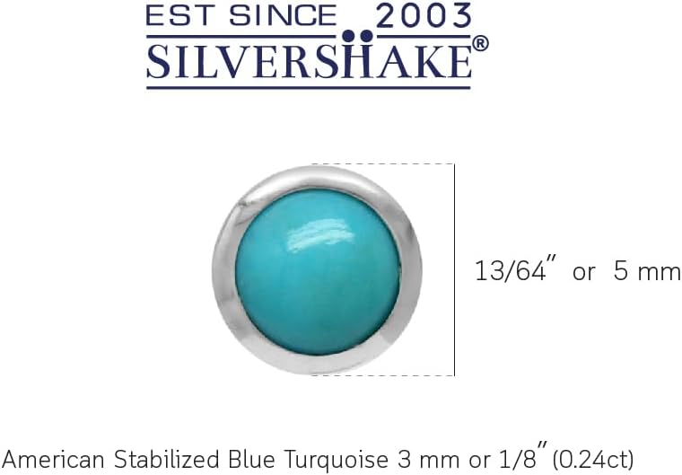 Silvershake 3MM Ultra Petite Bezel Set Cabochon Stone White Gold Plated or Yellow Gold Plated 925 Sterling Silver Second or Third Hole Minimalist Stud Earrings Jewelry for Girls Teen Women