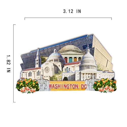Imán Decorativo de Madera Clásico Washington USA miniatura 3