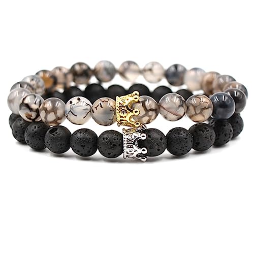 Bracelets d'amitié en pierres naturelles véritables de 8 mm de prestige