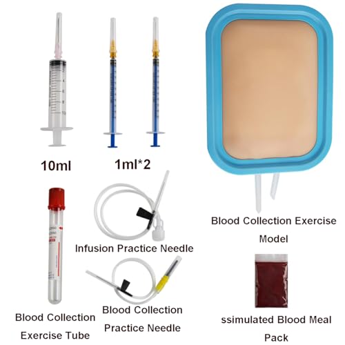 Image of Venipuncture Practice Pad Insertion Training Kit Practice Model Injection Pad,and Simulated Blood for Nursing Medical Students Educational USE Only