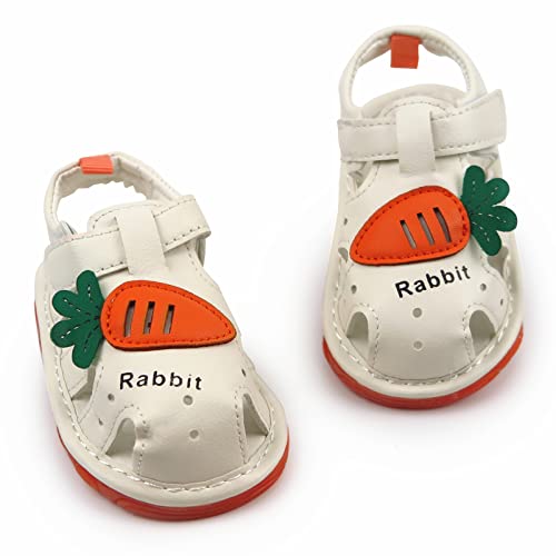 Image of WILLFUN Baby Boy Girl Summer Infant Squeaky Sandals Premium Rubber Sole Closed-Toe Non-Slip Shoes Toddler First Walkers