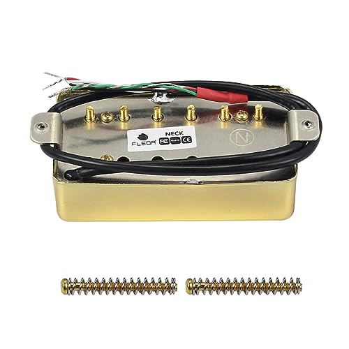 FLEOR Humbucker Double Coil Pickups Neck Pickup Ceramic Magnet 7~8k Compatible with LP Style Electric Guitar for Guitar Parts Replacement Gold - Image 3