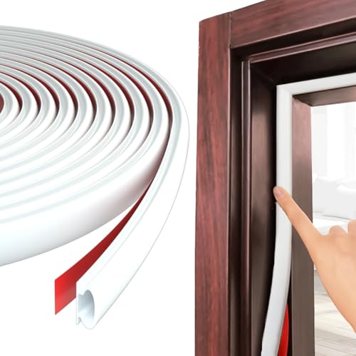 Image of HASTHIP Silicone Door Seal Strip, Self Adhesive 19.69ft White