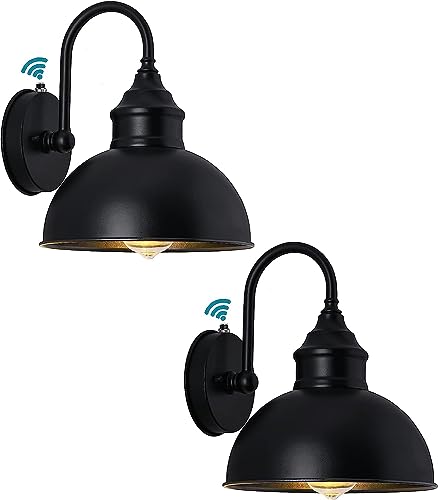 Ytzlvw Gran cuello de cisne para exteriores, luz desde el anochecer hasta el amanecer, galvanizado + pintura en aerosol, luz negra para cobertizo para casa, porche y cochera